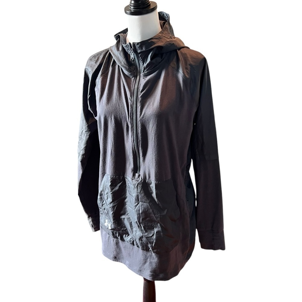 Under Armour Cross Fit Running Rain 1/2 Zip Gray Jacket woman’s SZ S - Picture 1 of 7